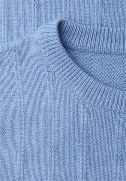 Strukturpullover frosted blue mel.