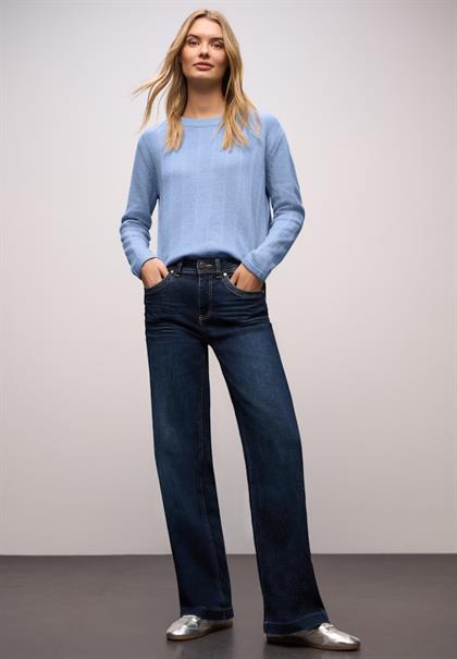 Strukturpullover frosted blue mel.