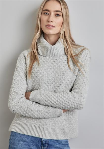 Strukturpullover heather grey mel.