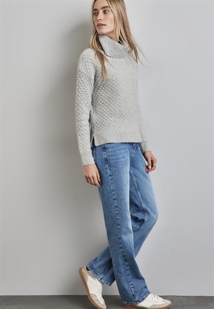 Strukturpullover heather grey mel.