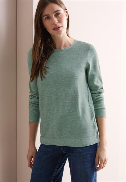 Strukturpullover heather sage green melange