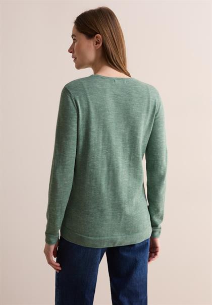 Strukturpullover heather sage green melange
