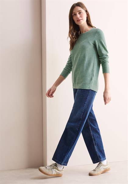 Strukturpullover heather sage green melange