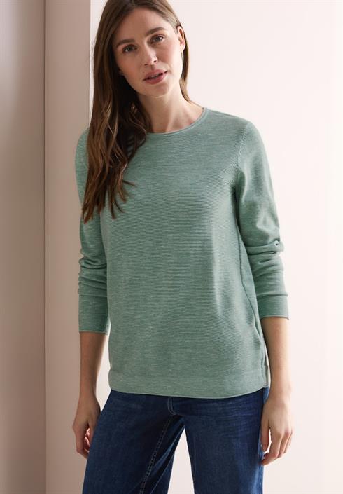strukturpullover-heather-sage-green-melange