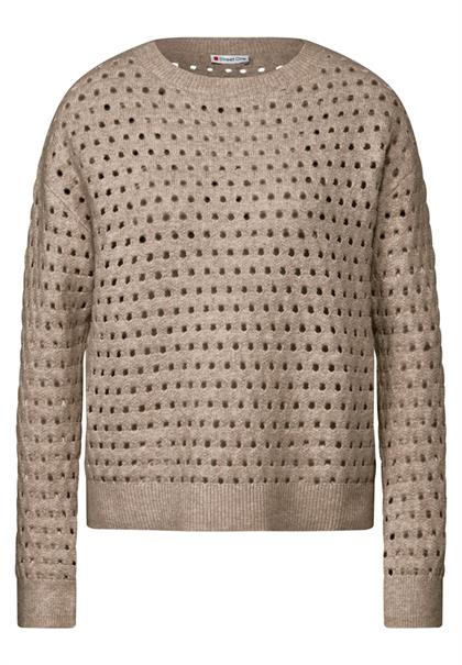 Strukturpullover honey sand mel.