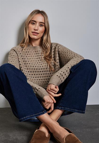 Strukturpullover honey sand mel.
