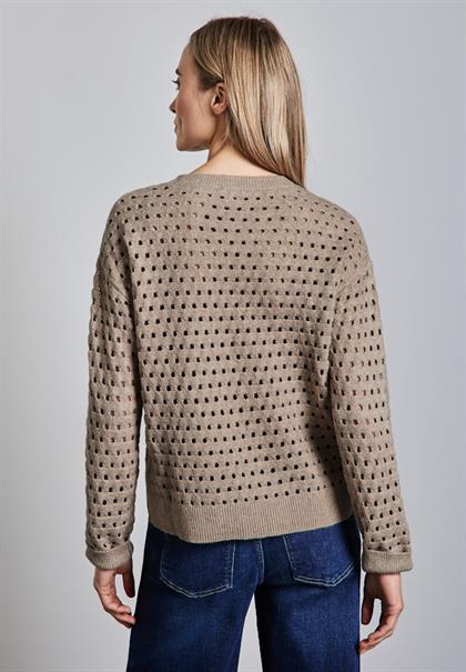 Strukturpullover honey sand mel.