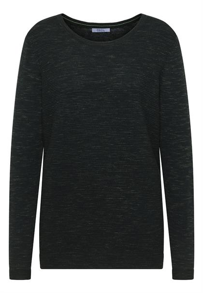 Strukturpullover ink green heather melange