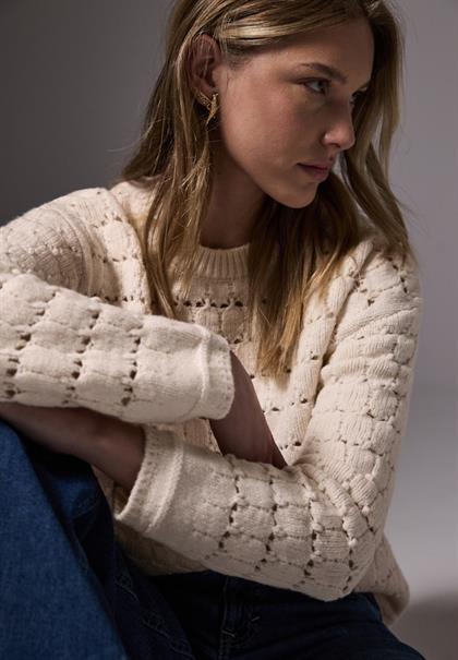 Strukturpullover lucid white
