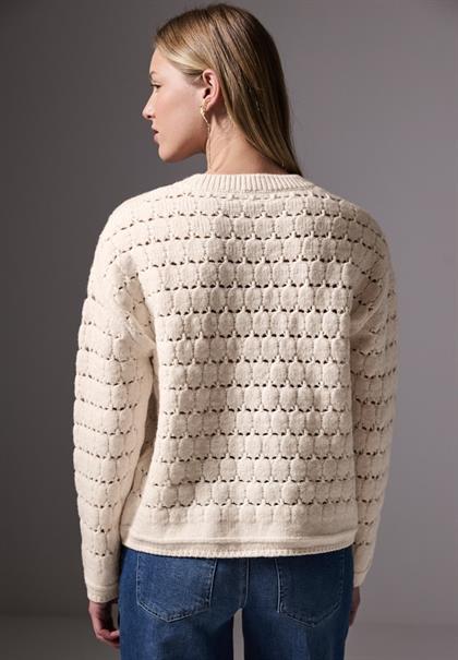 Strukturpullover lucid white