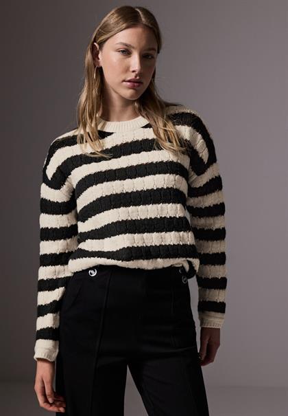 Strukturpullover lucid white