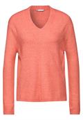 Strukturpullover peachwood orange melange