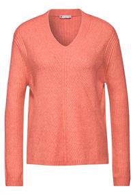 Strukturpullover peachwood orange melange