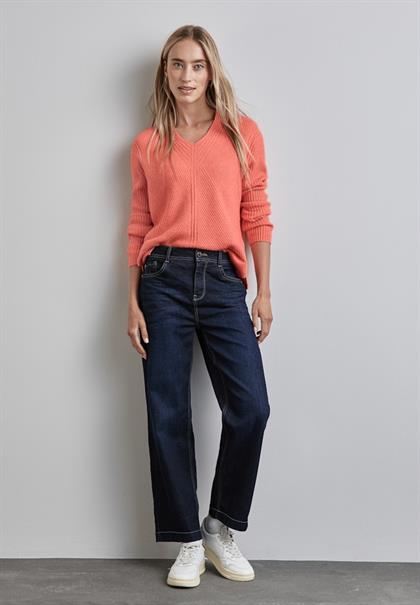 Strukturpullover peachwood orange melange