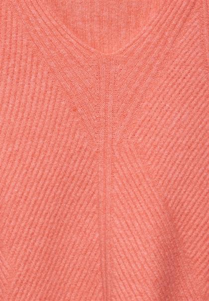 Strukturpullover peachwood orange melange