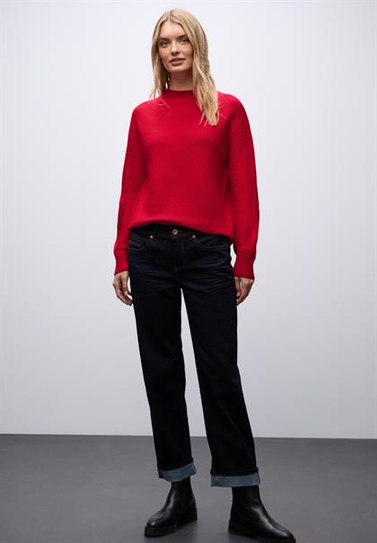 Strukturpullover racing red