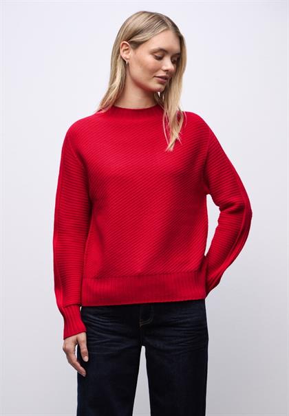 Strukturpullover racing red