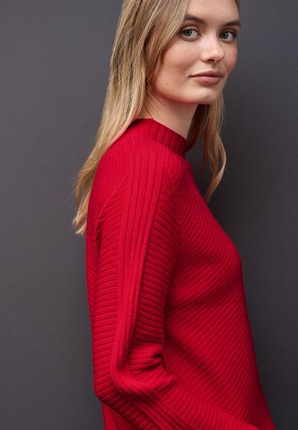 Strukturpullover racing red