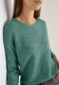 Strukturpullover smoky green heather melange