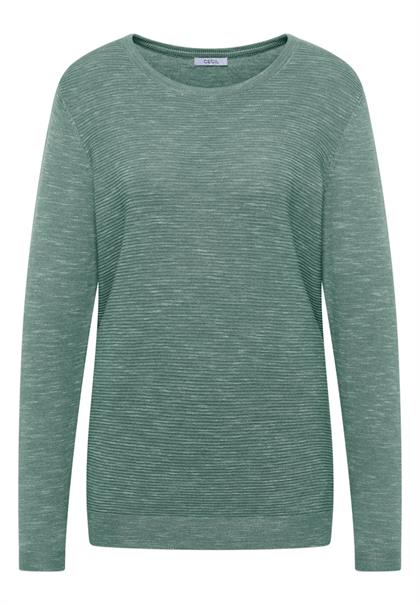Strukturpullover smoky green heather melange