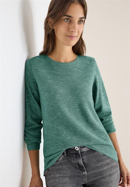 Strukturpullover smoky green heather melange