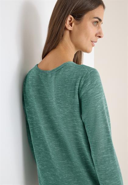 Strukturpullover smoky green heather melange