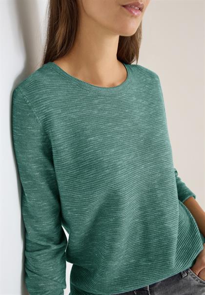 Strukturpullover smoky green heather melange