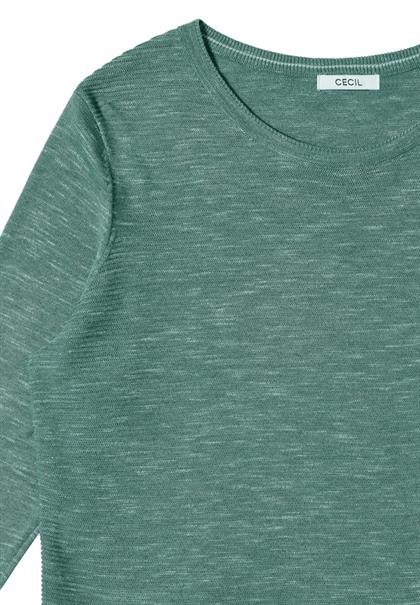 Strukturpullover smoky green heather melange
