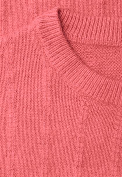 Strukturpullover striking coral mel.