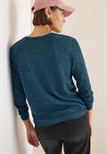 Strukturpullover teal blue heather melange