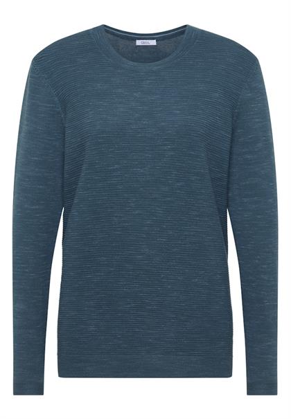 Strukturpullover teal blue heather melange