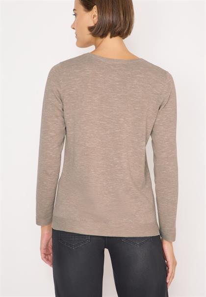 Strukturpullover toffee cream heather melange