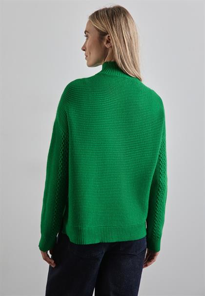 Strukturpullover vibrant green