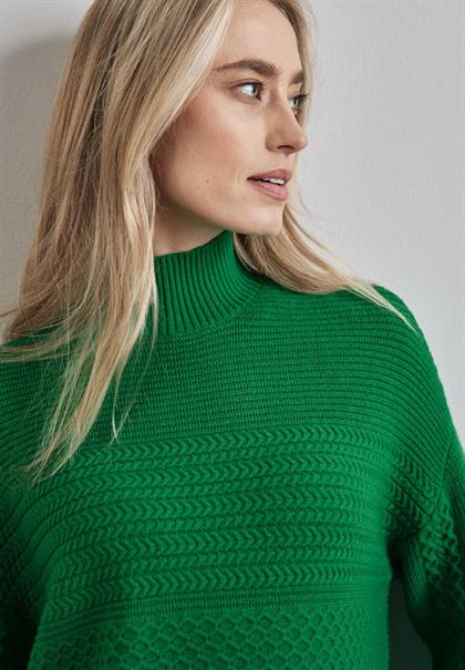 Strukturpullover vibrant green