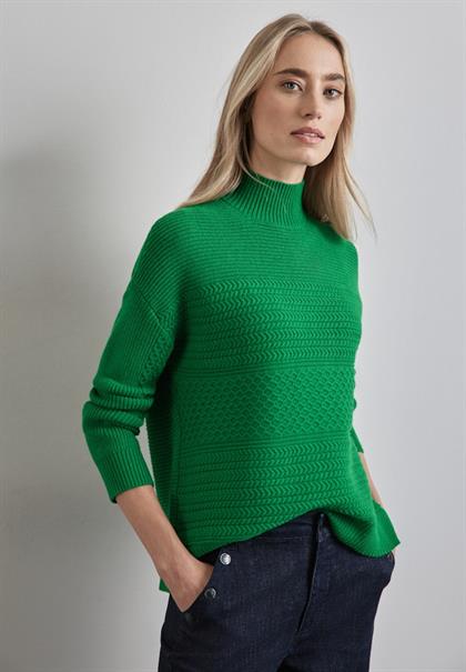 Strukturpullover vibrant green