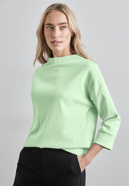 Strukturshirt gleam green mel.