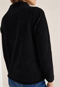 Strukturshirt mit Funnelneck black