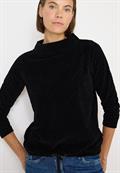 Strukturshirt mit Funnelneck black