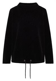Strukturshirt mit Funnelneck black