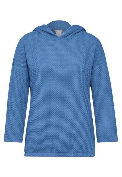 Strukturshirt mit Kapuze marina blue