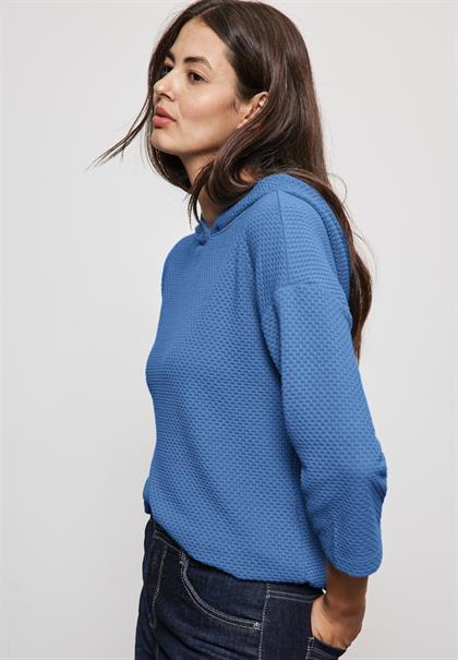 Strukturshirt mit Kapuze marina blue