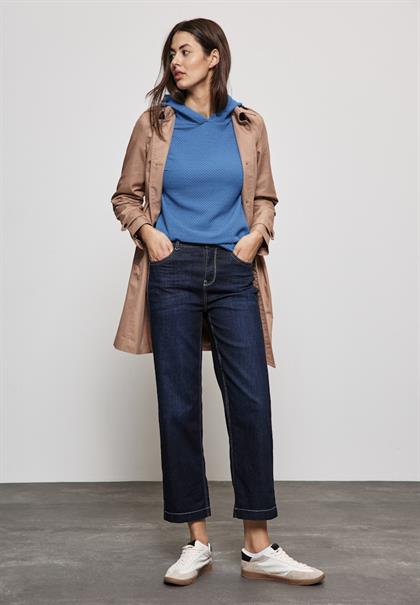 Strukturshirt mit Kapuze marina blue