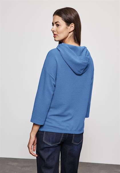 Strukturshirt mit Kapuze marina blue