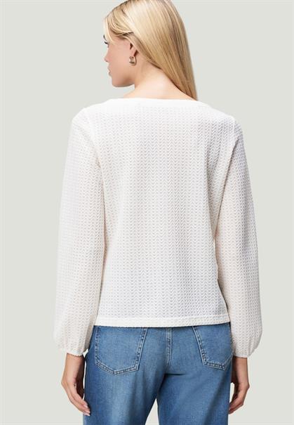 Strukturshirt mit Rundausschnitt eggnog