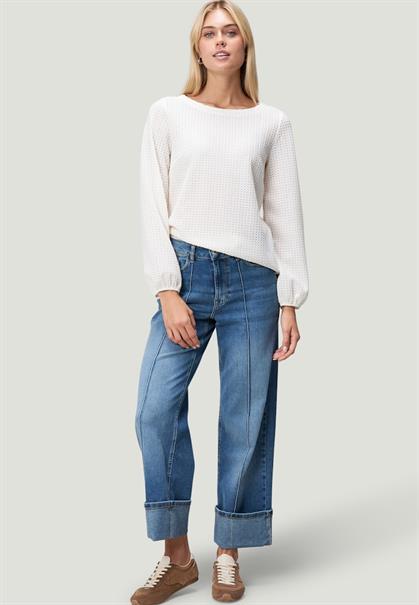 Strukturshirt mit Rundausschnitt eggnog