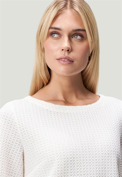 Strukturshirt mit Rundausschnitt eggnog