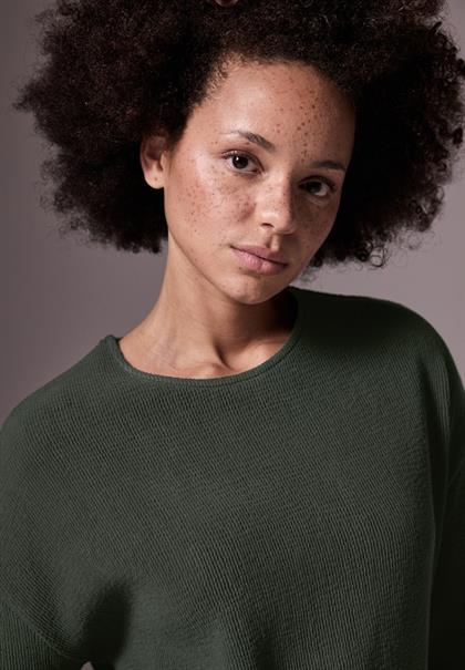 Strukturshirt oil green