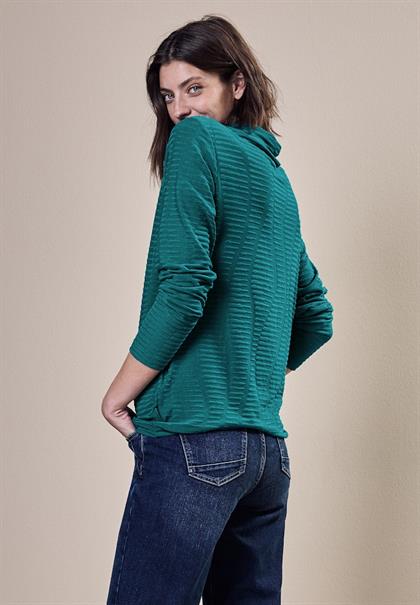 Strukturshirt petrol green