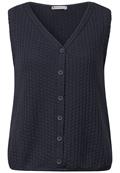 Strukturtop mit Knopfleiste deepwater blue