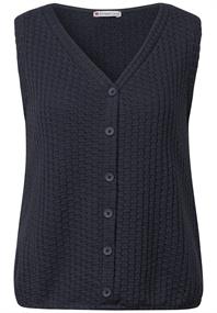 Strukturtop mit Knopfleiste deepwater blue